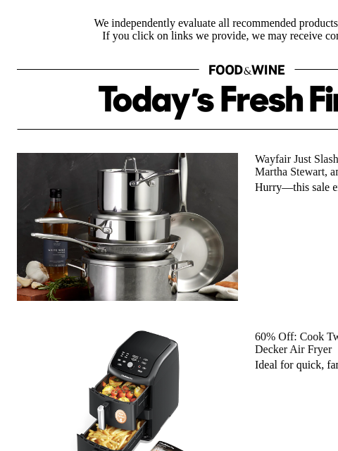foodandwine newsletter: 60% Off: This Double-Decker Air Fryer Lets You Coo...