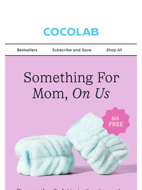 cocolab newsletter: FREE gift with your $40 purchase