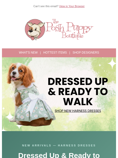 poshpuppyboutique newsletter: 🌸 New Harness Dresses Just Dropped