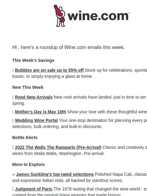 wine newsletter: Everything happening at Wine.com this week
