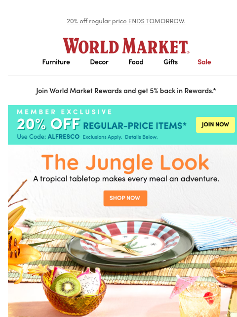 emailworldmarket newsletter: It’s your year of outdoor entertaining.