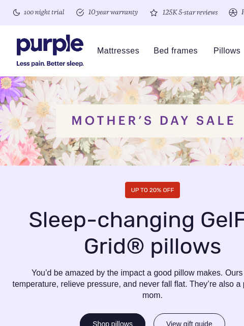 purple newsletter: Moms LOVE Purple pillows