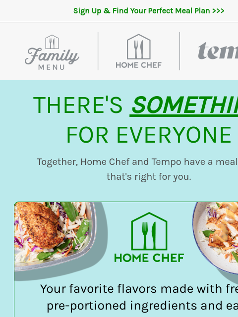 homechef newsletter: Whatever your lifestyle is, we have the perfect me...