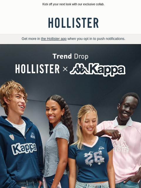 hollisterco newsletter: Introducing Hollister x Kappa.