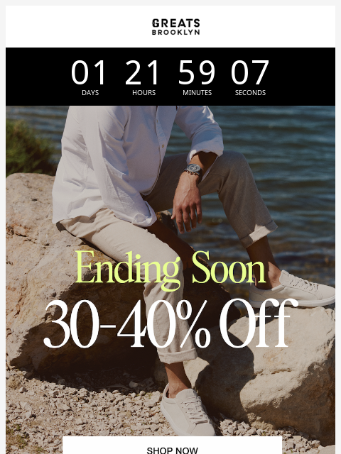 greatsbrand newsletter: Last Chance: 30–40% Off Everything