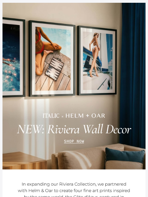 italic newsletter: NEW: Premium Wall Art, From $150