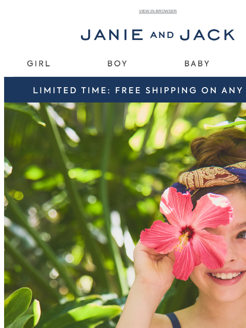 janieandjack newsletter: If you love free shipping...
