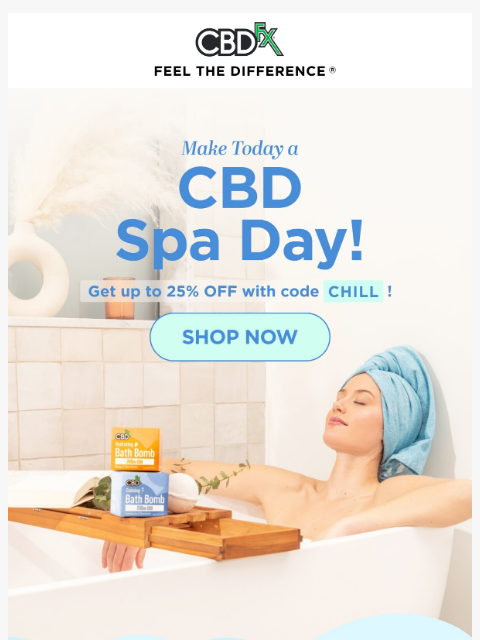 cbdfx newsletter: Been a long week? Have a CBD Spa Day! 🛀