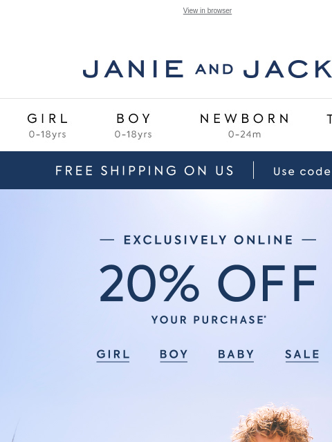 Something special, just for the weekend. View in browser Stores Janie and Jack Girl Boy Newborn Tween Janie and Jack Girl Boy Newborn Tween Girl Boy Newborn Girl Newborn Boy Accessories Sale Gift