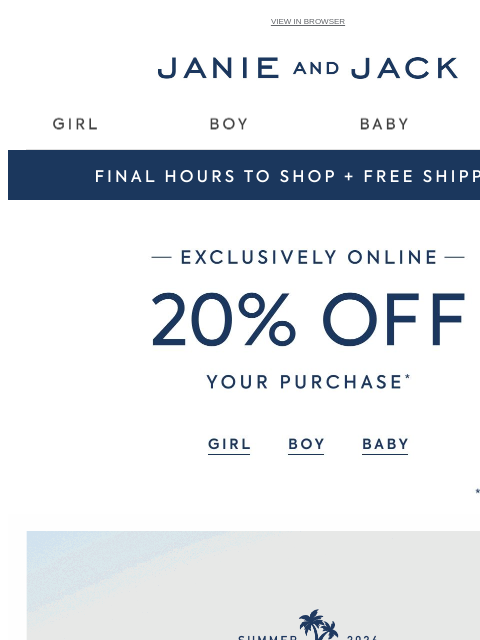 janieandjack newsletter: It's your last day to shop...