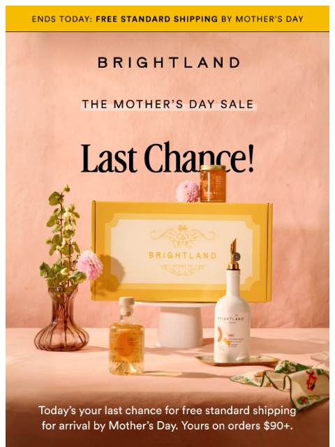 brightland newsletter: LAST CHANCE FOR FREE SHIPPING