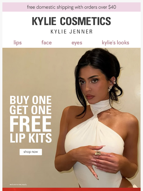 kyliecosmetics newsletter: BOGO FREE lip kits ends TONIGHT 🚨