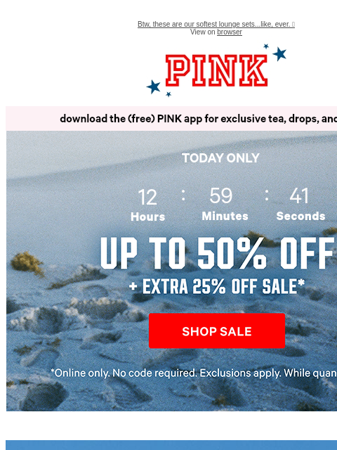 vspink newsletter: Sale on Sale ⛵ Extra 25% Off Today
