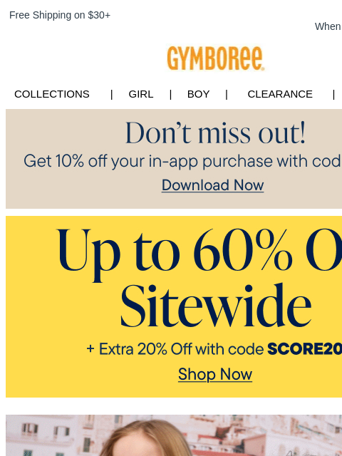 gymboree newsletter: Inside: up to 60% Off Entire Site + Extra 20% Off ...