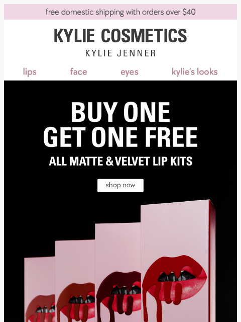 kyliecosmetics newsletter: FREE lip kit + gift ending ‼️
