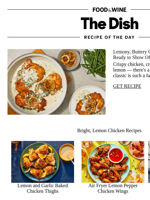 foodandwine newsletter: Chicken Francese
