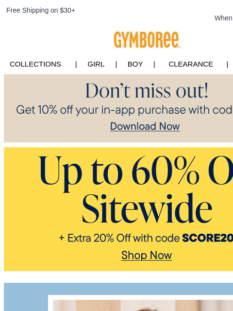 gymboree newsletter: Extra 20% Off Ends Soon + All Dressed Up in Summer...