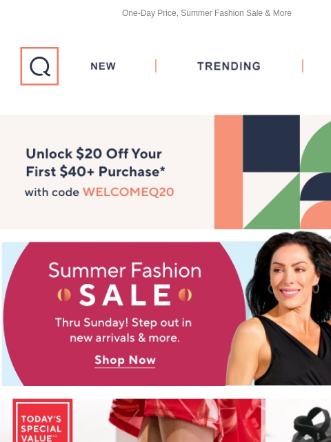 One-Day Price, Summer Fashion Sale & More QVC New TRENDING DEALS Unlock $20 off Your First Purchase Destination Dreaming Triforce TSV Header Tommie Copper Women's Lower Back Support Tank Tommie