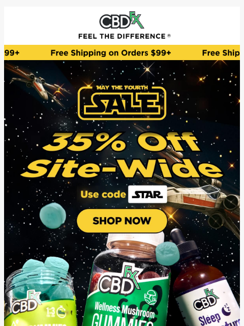 cbdfx newsletter: Don't be a Nerfherder: Score 35% OFF site-wide!