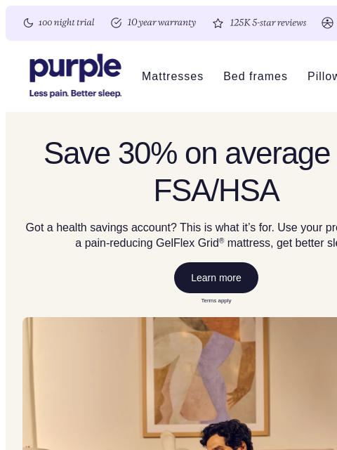 purple newsletter: Better sleep for ~30% less