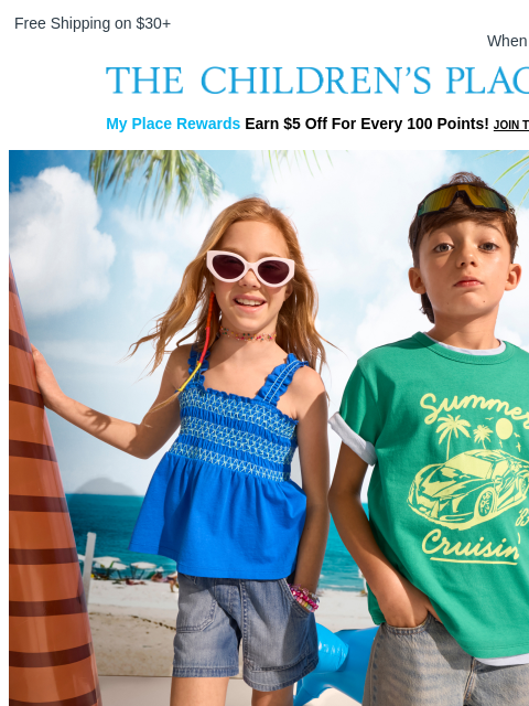 childrensplace newsletter: $4.99 & Up Bright Summer Outfits 🌞