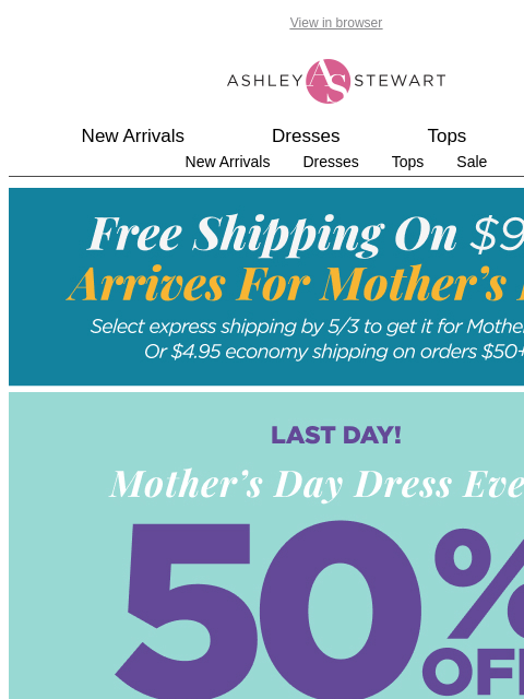 ashleystewart newsletter: 📅 May’s ⭐ BEST DRESS ⭐  edit is here