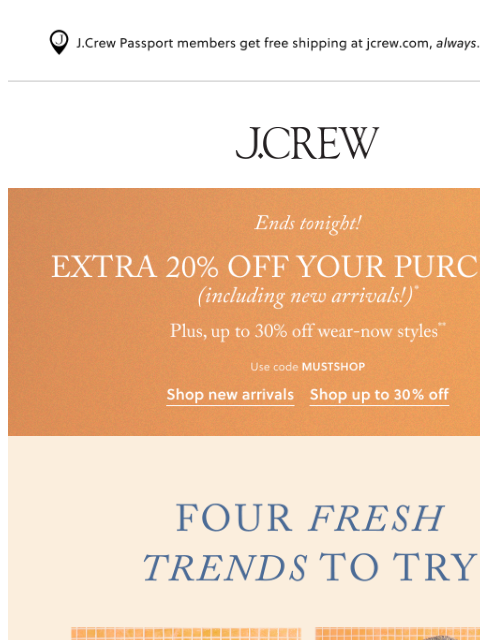 jcrew newsletter: Four summer trends we love