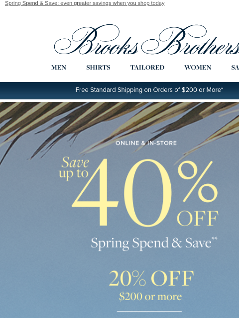 brooksbrothers newsletter: ENDS TOMORROW: up to 40% off