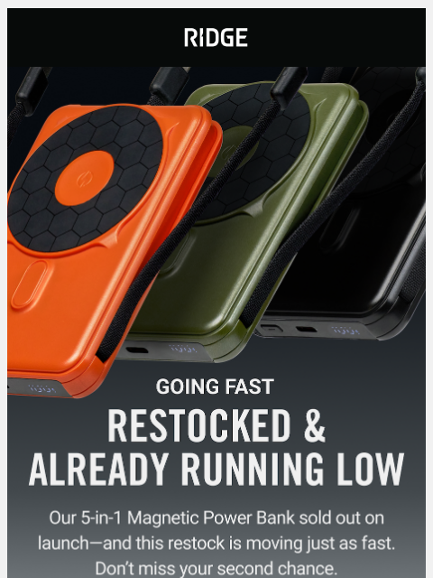 ridge newsletter: RESTOCK: New Power Banks are Back