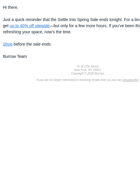 burrow newsletter: a few hours left to save