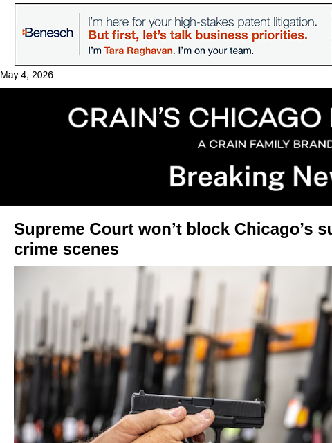 crainalerts newsletter: Supreme Court clears way for Chicago gun lawsuit t...