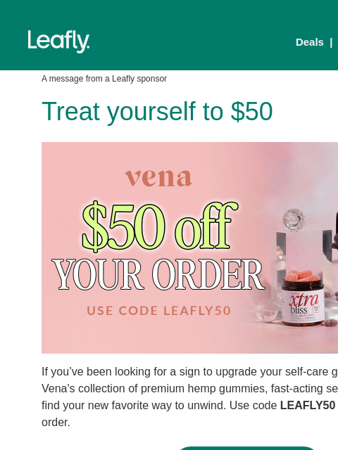 leafly newsletter: A $50 gift for you! 🎁