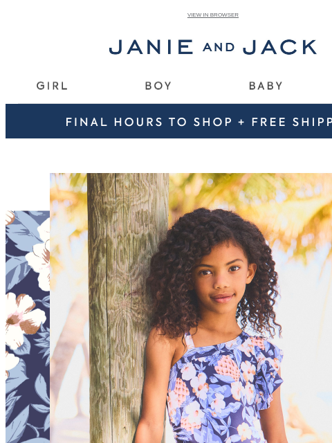 janieandjack newsletter: Final hours for 20% off + free shipping