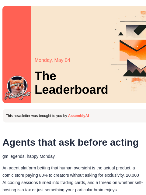 producthunt newsletter: 😸 Agents that ask before acting