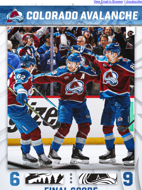 thecoloradoavalanche newsletter: ⛰️ 9 Goals Last Night!