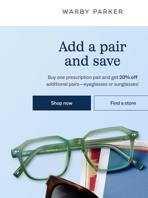 warbyparker newsletter: A good reason to buy two