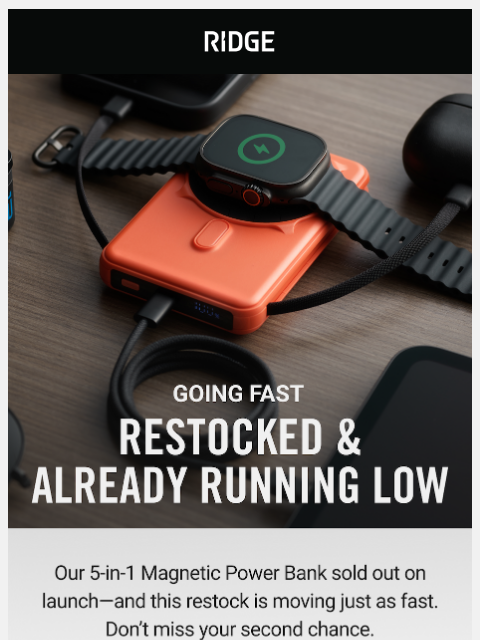 ridge newsletter: RESTOCK: New Power Banks are Back