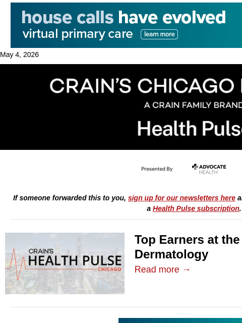 crainalerts newsletter: Top salaries at the AAD