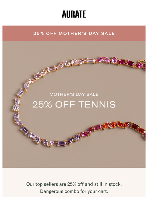 auratenewyork newsletter: 25% OFF TENNIS?!