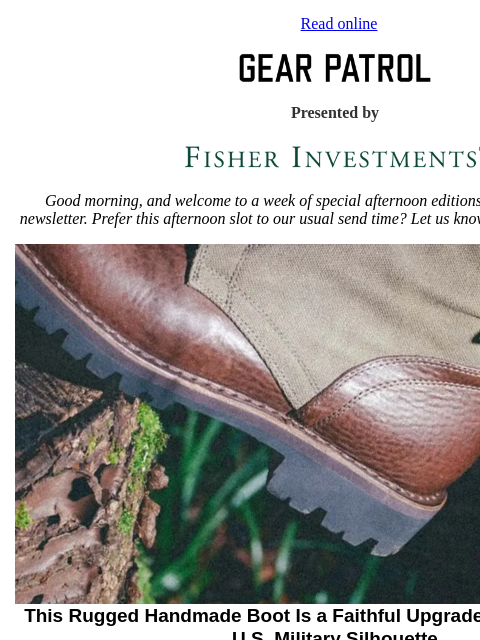 gearpatrol newsletter: This Rugged New Boot Upgrades a WWII Icon