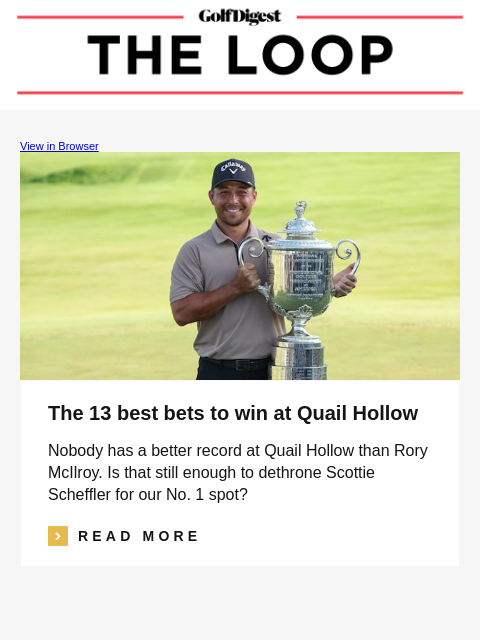 golfdigest newsletter: The best bets at Quail Hollow, Phil addresses his ...