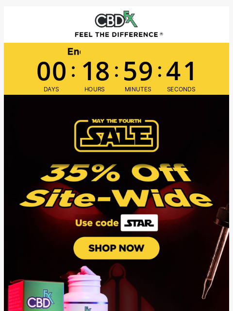 cbdfx newsletter: Final Day: 35% OFF May the Fourth Sale