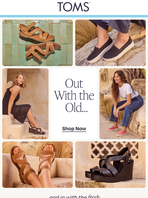 toms newsletter: Spring Cleanout: Stock up on New Styles