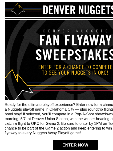 nuggets newsletter: 🏀✈️ Fly Away to OKC for the Playoffs!