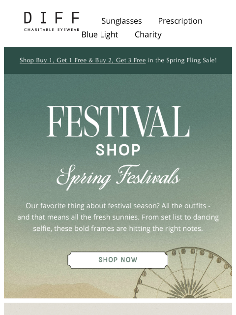 diffeyewear newsletter: Our Favorite Festival Frames 🪩