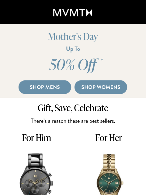 mvmt newsletter: Up to 50% Off Gifts Everyone Loves