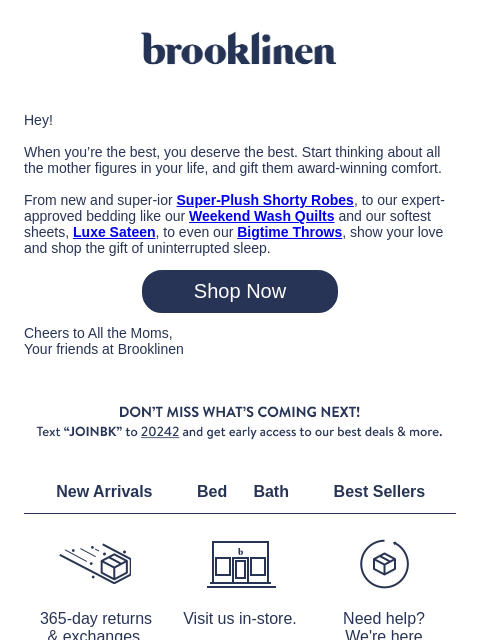 brooklinen newsletter: Give the Gift of Uninterrupted Sleep