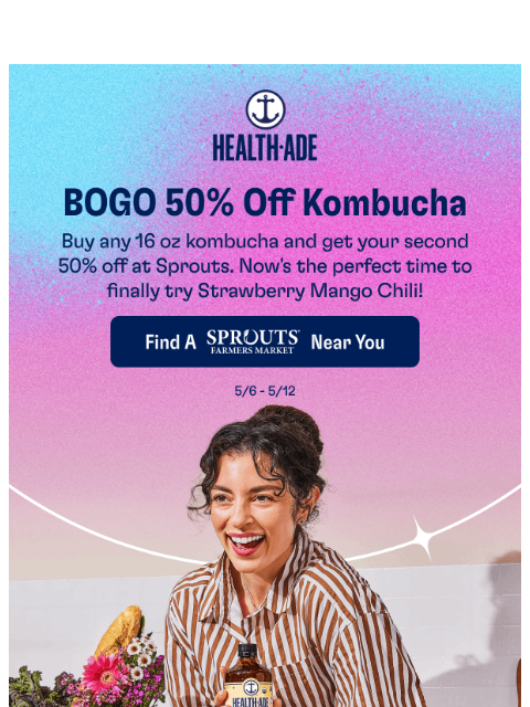 health-ade newsletter: Sprouts deal: BOGO 50% Off 🌶️