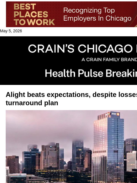crainalerts newsletter: Alight beats expectations, despite losses