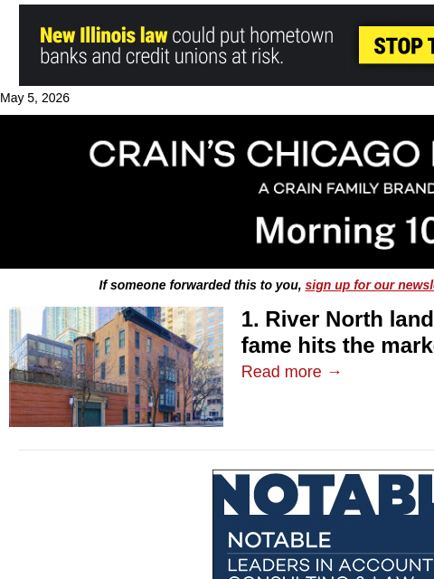 crainalerts newsletter: 'Blues Brothers' mansion hits market